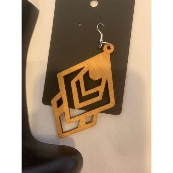 Wooden Fashion Earrings  - Picture 3 of 3